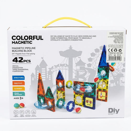 Magnetic Pipeline Building Blocks – 42 Pieces