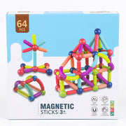 Magnetic Building Sticks & Balls – 64 Pieces