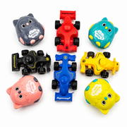 Press & Slide Animal Vehicle Play Set – 8 Pieces
