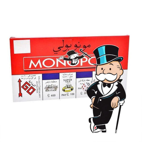 Monopoly Arabic-English Edition – Classic Property Trading Board Game with Cards, Dice, Tokens, and Money – A Strategic Family Game for Kids and Adults – Educational, Fun, and Culturally Inspired – An Ideal Gift for All Ages