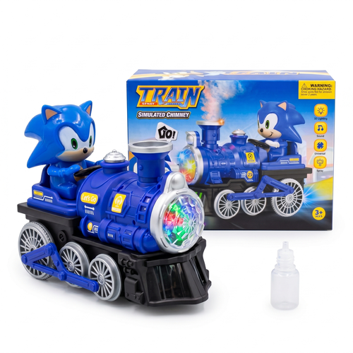 Sonic Electric Spray Train Toy with Lights & Sound