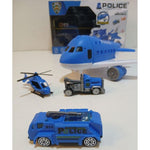 Police Deformable Track Aircraft Vehicle Play Set