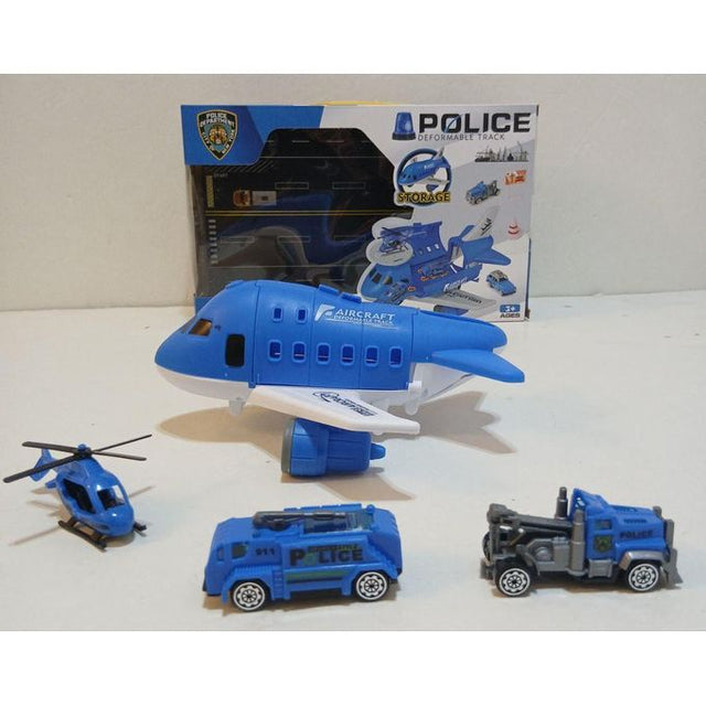 Police Deformable Track Aircraft Vehicle Play Set