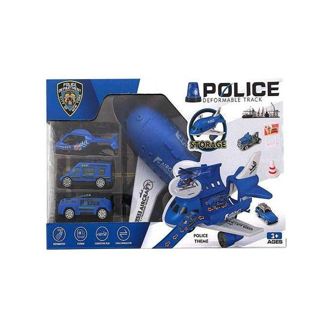 Police Deformable Track Aircraft Vehicle Play Set