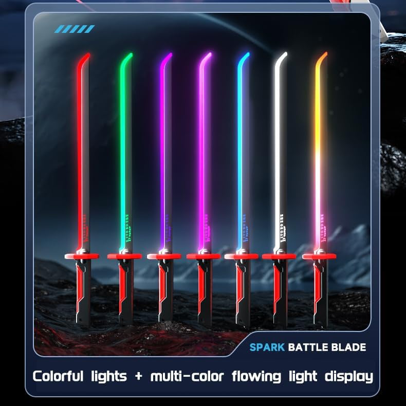 Cyberpunk Neon LED Spark Sword with Sound & Fog