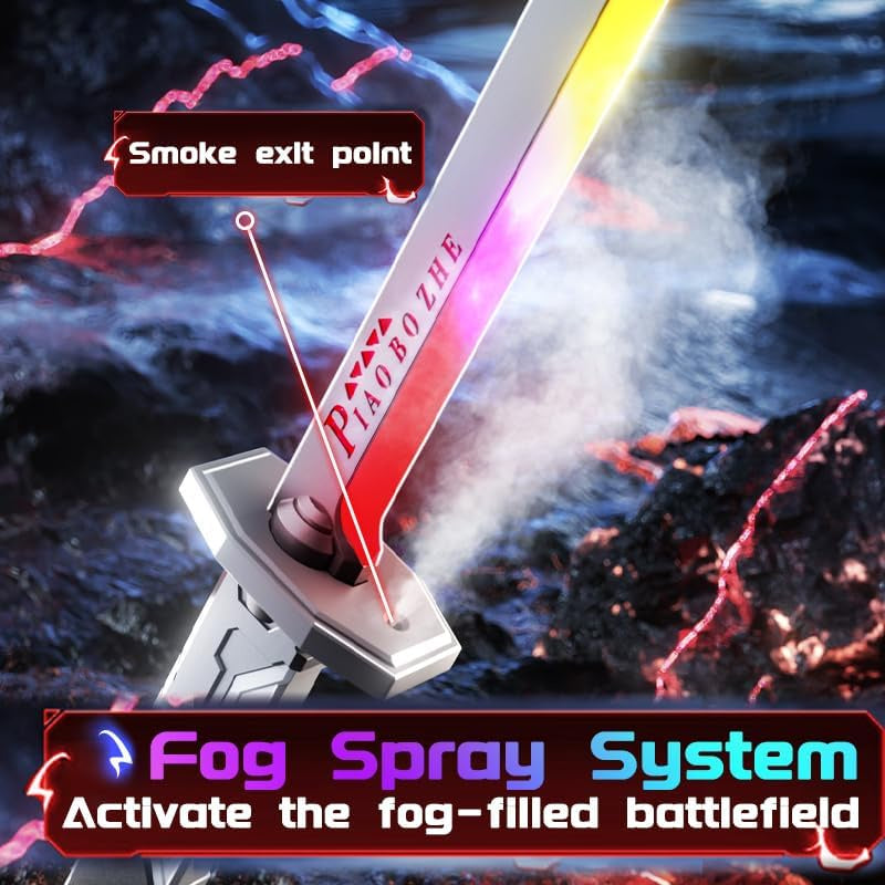 Cyberpunk Neon LED Spark Sword with Sound & Fog