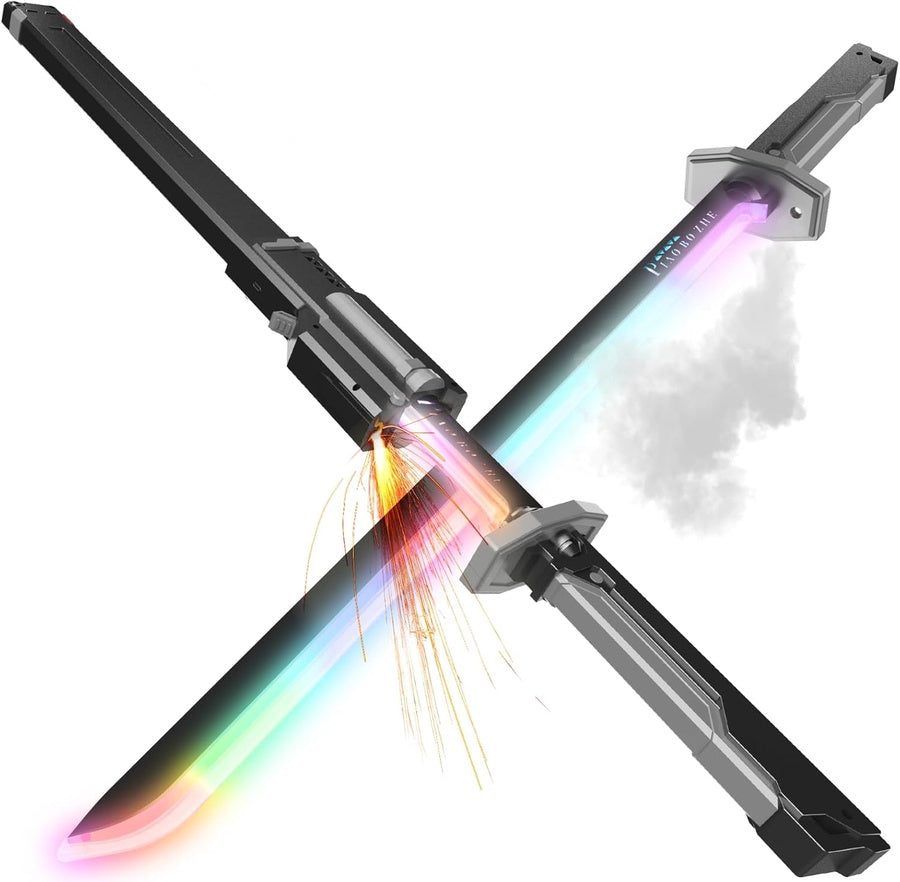 Cyberpunk Neon LED Spark Sword with Sound & Fog