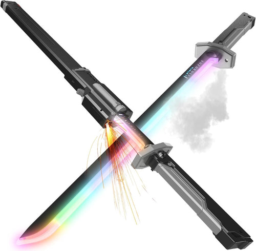 Cyberpunk Neon LED Spark Sword with Sound & Fog