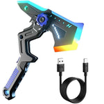 2-in-1 LED Fog Axe Sword Toy with Mist Spray, 7-Color Changing Lights, Sound & Vibration Effects, USB Rechargeable Transforming Sci-Fi Battle Axe for Cosplay, Kids & Gift