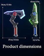 2-in-1 LED Fog Axe Sword Toy with Mist Spray, 7-Color Changing Lights, Sound & Vibration Effects, USB Rechargeable Transforming Sci-Fi Battle Axe for Cosplay, Kids & Gift