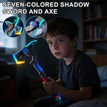 2-in-1 LED Fog Axe Sword Toy with Mist Spray, 7-Color Changing Lights, Sound & Vibration Effects, USB Rechargeable Transforming Sci-Fi Battle Axe for Cosplay, Kids & Gift