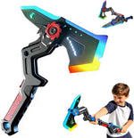 2-in-1 LED Fog Axe Sword Toy with Mist Spray, 7-Color Changing Lights, Sound & Vibration Effects, USB Rechargeable Transforming Sci-Fi Battle Axe for Cosplay, Kids & Gift