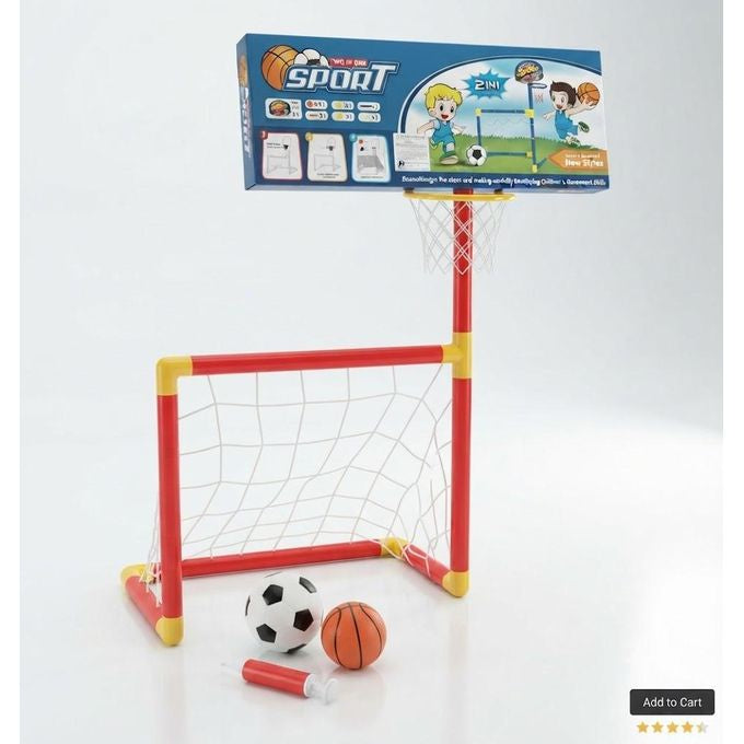 Two-In-One Sport Soccer & Basketball Activity Set