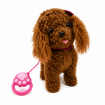 Walking Plush Dog Toy with Sound – Brown