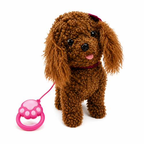 Walking Plush Dog Toy with Sound – Brown