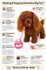 Walking Plush Dog Toy with Sound – Brown