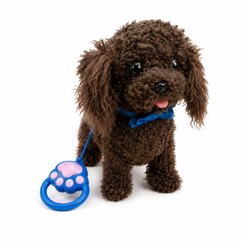 Walking Plush Dog Toy with Sound– Dark Brown
