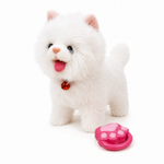 Walking Plush Cat Toy with Sound – White