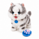 Walking Plush Cat Toy with Sound- Gray