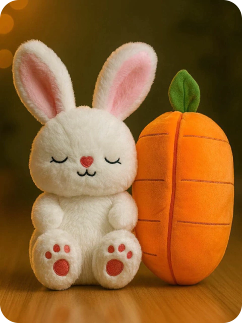 Carrot Bunny Plush Toy with Music & Sound