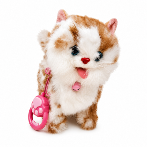 Walking Plush Cat Toy with Sound- Beige