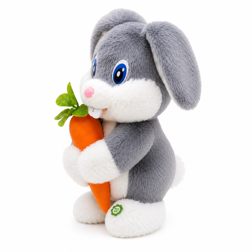 Dancing Rabbit Plush Toy with Music – Grey