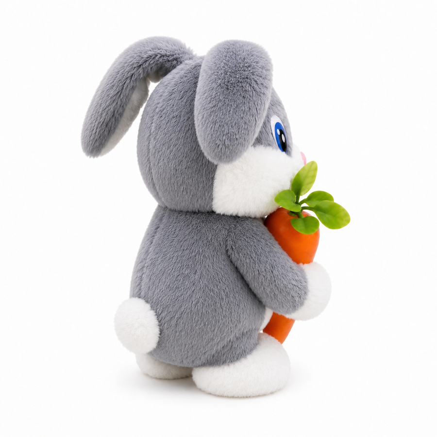 Dancing Rabbit Plush Toy with Music – Grey