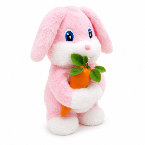 Dancing Rabbit Plush Toy with Music – pink