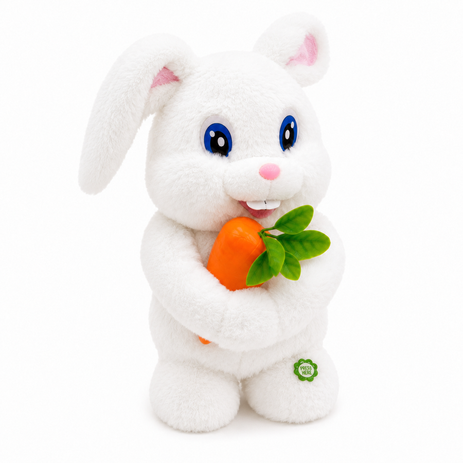 Dancing Rabbit Plush Toy with Music – White