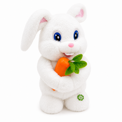 Dancing Rabbit Plush Toy with Music – White