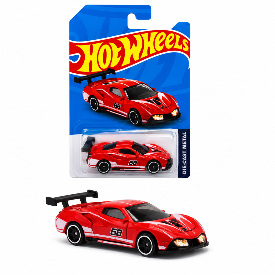 Hot Wheels Red #68 Racing Die-Cast Car 1:64