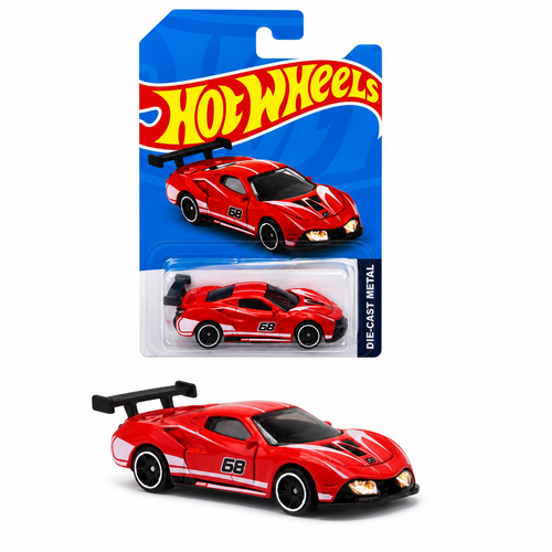 Hot Wheels Red #68 Racing Die-Cast Car 1:64