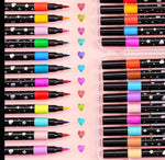 24PCS Glitter Dual Tip Marker Pen Set