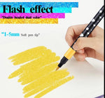 24PCS Glitter Dual Tip Marker Pen Set