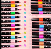 12PCS Glitter Dual Tip Marker Pen Set