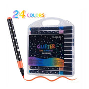 24PCS Glitter Dual Tip Marker Pen Set