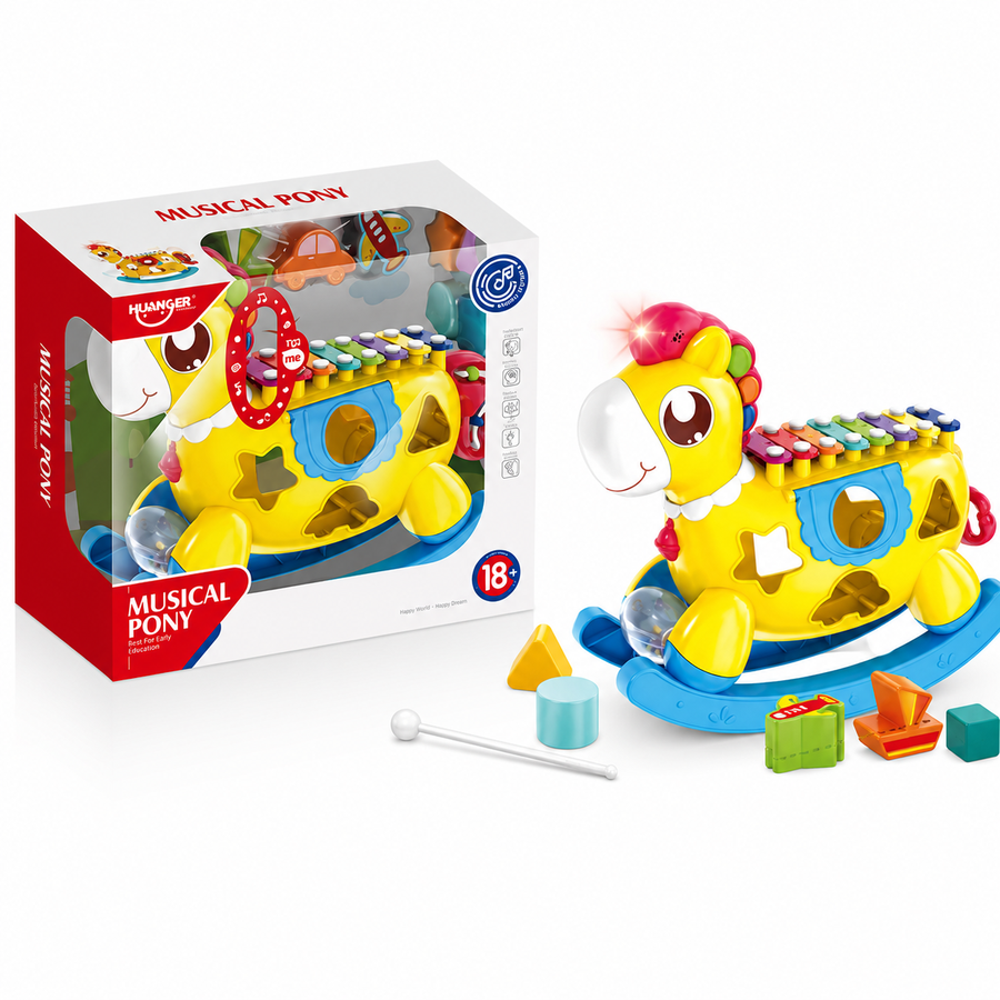 Huanger Musical Pony Activity Rocking Horse