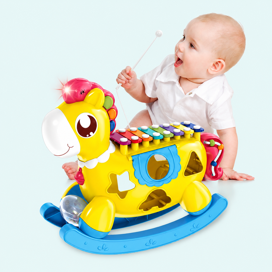 Huanger Musical Pony Activity Rocking Horse