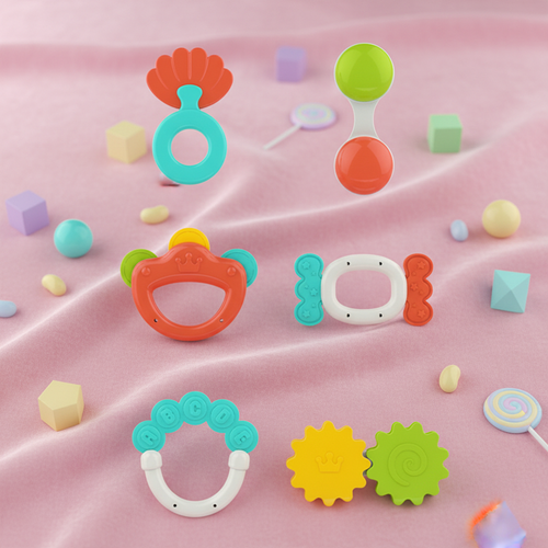 Huanger Baby Rattles & Teething Toys Gift Set (6 Pieces)