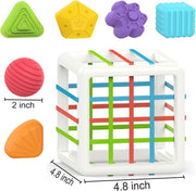 Huanger Shape Sorting Baby Toy – Sensory Sorting Cube (12+ Months)