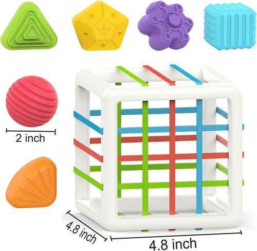 Huanger Shape Sorting Baby Toy – Sensory Sorting Cube (12+ Months)