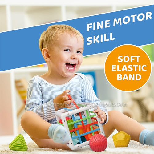 Huanger Shape Sorting Baby Toy Cube – 10 Pieces (18+ Months)