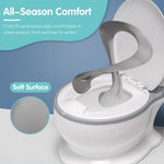 Kids Training Potty Toilet with Flush Sound & Lid – White/Grey