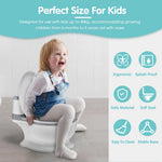 Kids Training Potty Toilet with Flush Sound & Lid – White/Grey