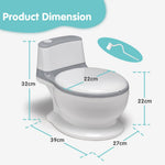 Kids Training Potty Toilet with Flush Sound & Lid – White/Grey