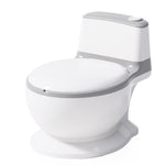 Kids Training Potty Toilet with Flush Sound & Lid – White/Grey