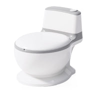 Kids Training Potty Toilet with Flush Sound & Lid – White/Grey