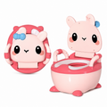 Kids Rabbit Potty Training Chair with Backrest & Handles – Pink