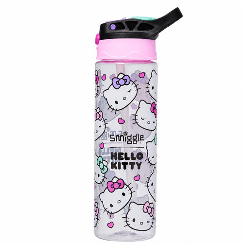 Original Smiggle Hello Kitty Kids Water Bottle 650ml with Straw