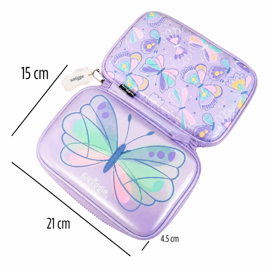 Original Smiggle Butterfly Hardtop Pencil Case